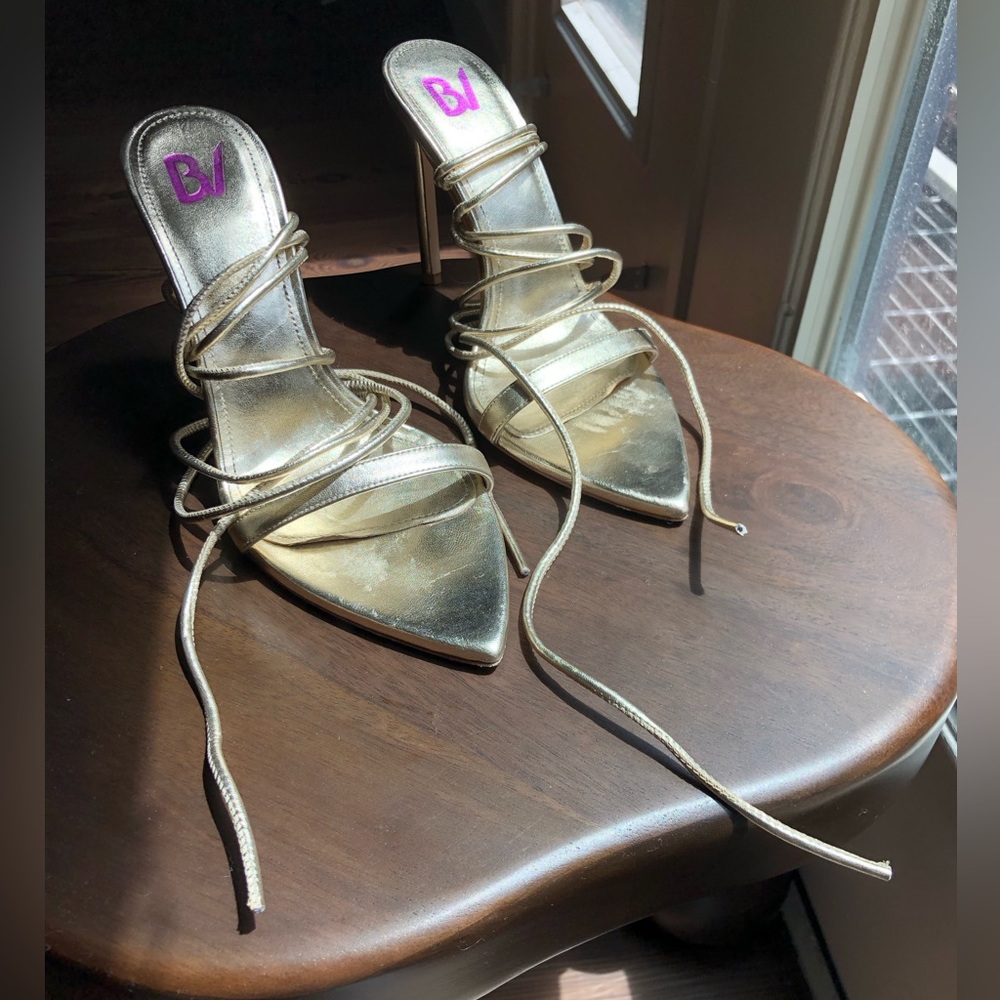 Bettina Vermillon Gold Isabela Platin Heels Size 36